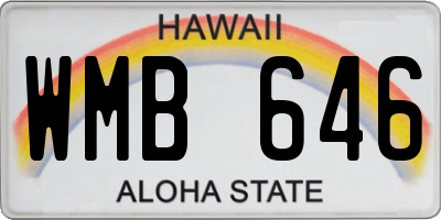 HI license plate WMB646