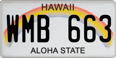 HI license plate WMB663