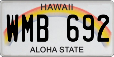 HI license plate WMB692