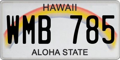 HI license plate WMB785