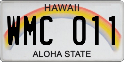 HI license plate WMC011