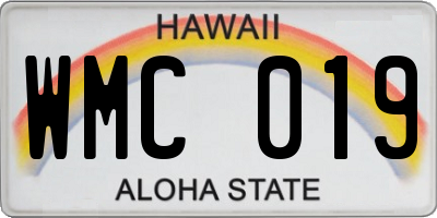 HI license plate WMC019