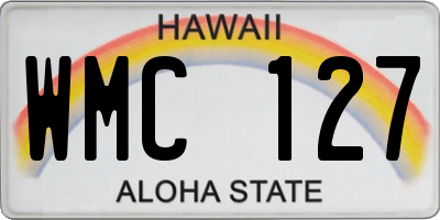 HI license plate WMC127