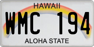 HI license plate WMC194