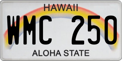HI license plate WMC250