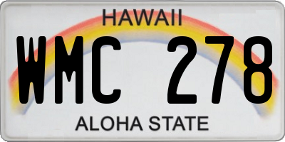 HI license plate WMC278