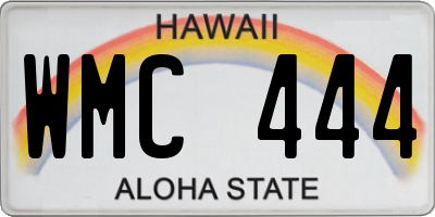 HI license plate WMC444