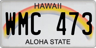 HI license plate WMC473