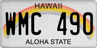 HI license plate WMC490