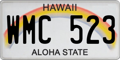 HI license plate WMC523