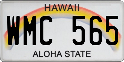 HI license plate WMC565