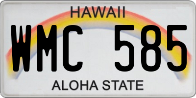 HI license plate WMC585