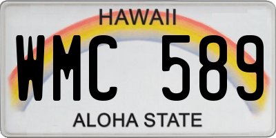 HI license plate WMC589