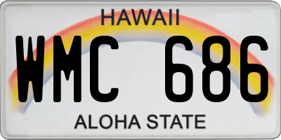 HI license plate WMC686