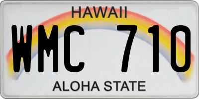 HI license plate WMC710