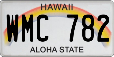 HI license plate WMC782