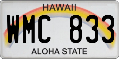 HI license plate WMC833