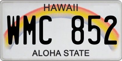 HI license plate WMC852