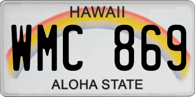 HI license plate WMC869