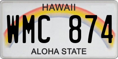 HI license plate WMC874