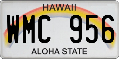 HI license plate WMC956