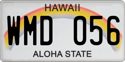 HI license plate WMD056