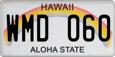 HI license plate WMD060