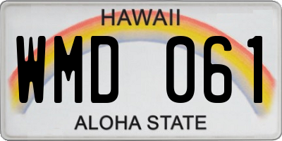 HI license plate WMD061