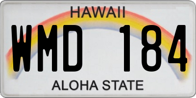 HI license plate WMD184