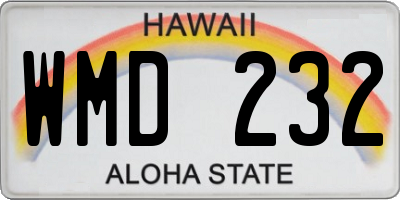 HI license plate WMD232