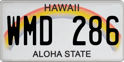 HI license plate WMD286
