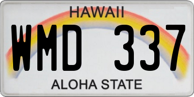 HI license plate WMD337