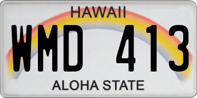 HI license plate WMD413