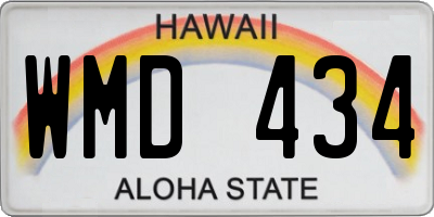 HI license plate WMD434