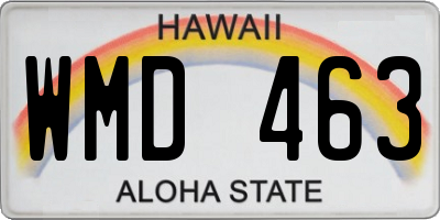 HI license plate WMD463