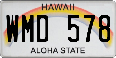 HI license plate WMD578