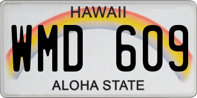 HI license plate WMD609