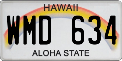 HI license plate WMD634