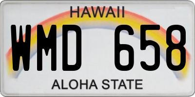 HI license plate WMD658