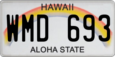 HI license plate WMD693