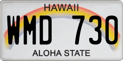 HI license plate WMD730