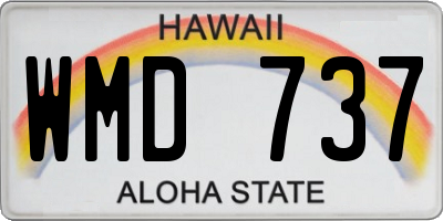 HI license plate WMD737