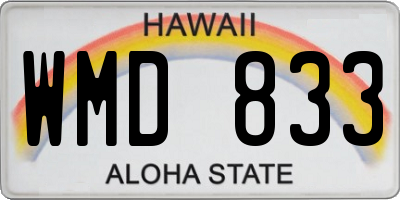 HI license plate WMD833