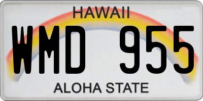 HI license plate WMD955