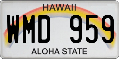 HI license plate WMD959