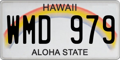 HI license plate WMD979
