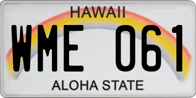 HI license plate WME061