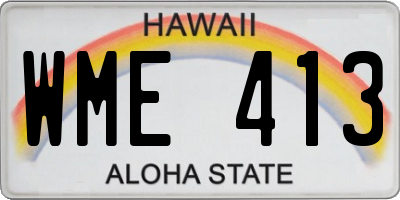 HI license plate WME413
