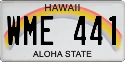 HI license plate WME441