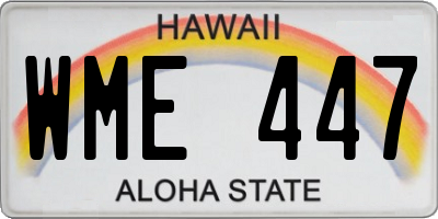 HI license plate WME447